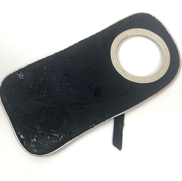 Hands-Free Bracelet Wallet - Arza Design Clutch Metallic Blue Shimmer Mini Bag - Picture 6 of 16